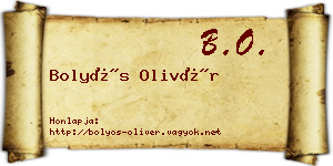 Bolyós Olivér névjegykártya